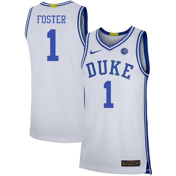 Men #1 Caleb Foster Duke Blue Devils College Basketball Jerseys Stitched Sale-White